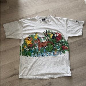 Vintage 90s Busch Gardens Rainforest Graphic Tee XL Signal Sports Jungle Animals